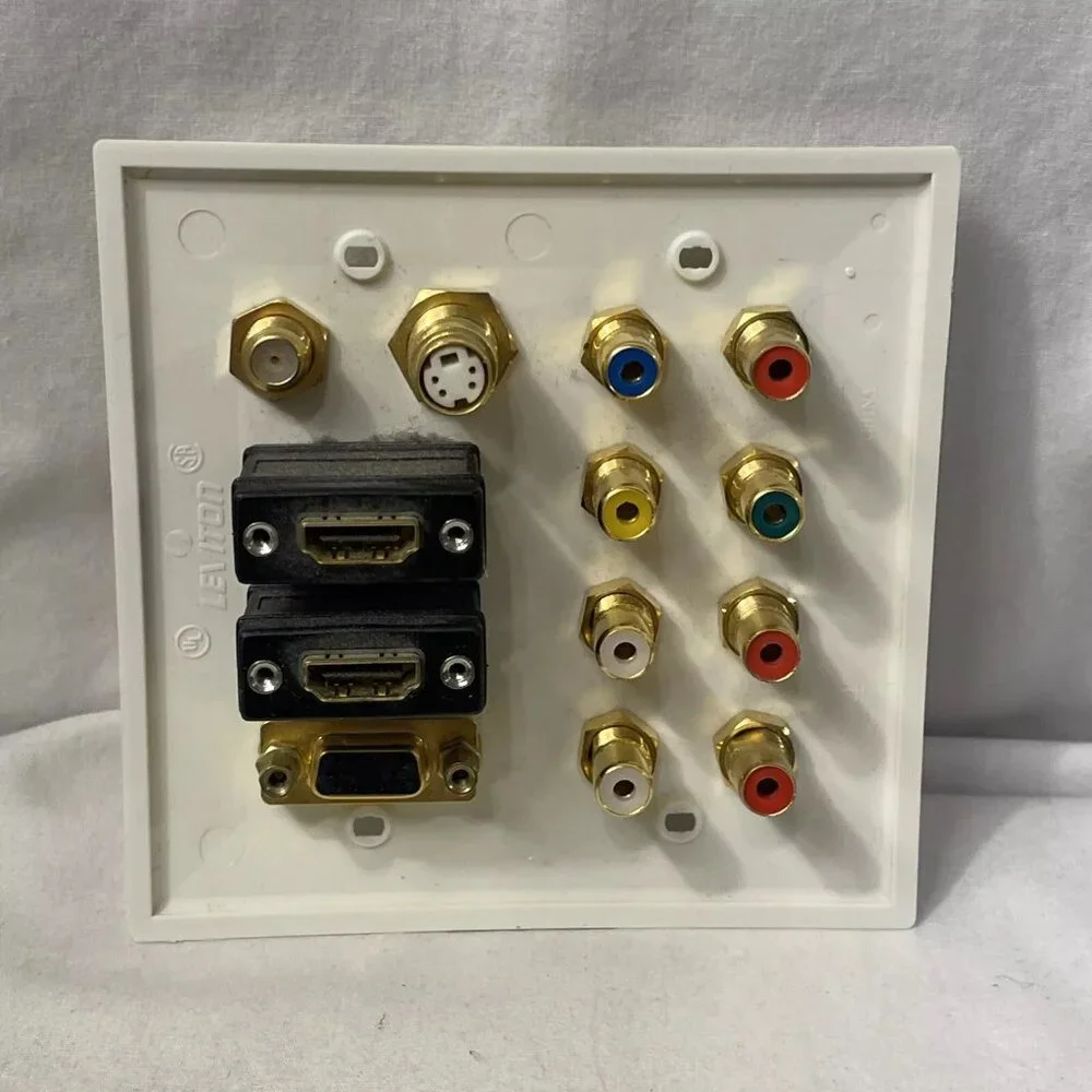 Leviton 2g Wall Plate Audio Video HDMi sVGA Coax s-VIDEO SuperCell Audio